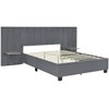 Queen Size Upholstered Platform Bed with Big Headboard, Bedroom Furniture - 3 of 4