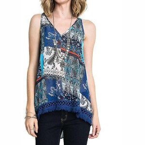 Women's Crochet Fringe High Low Tank - umgee - 1 of 4