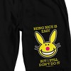 It's Happy Bunny "Being Nice Is Easy, But I Still Don't Do It" Men's Black Sleep Pajama Shorts - 2 of 4