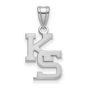 Black Bow Jewelry 14k White Gold Kansas State Wildcats NCAA Medium Pendant - 1 of 3