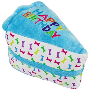 Multipet Blue Happy Birthday Cake Slice Plush Dog Toy Small - 1 of 1