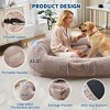 Human Dog Bed with Faux Fur, 65"x41"x12" Egg-Crate Orthopedic Foam, Removable Cover, Handle & Side Pocket for Adults & Pets - 3 of 4