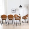 Bekrvio Swivel Counter Height Bar Stools Set of 2/4,26" Kitchen Bar Chairs w/Hollow Back,Faux Leather/Velvet Upholstered for Kitchen Island - 2 of 4