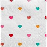 30ct Valentine's Day All Over Hearts Multicolored Disposable Lunch Napkin - Spritz™