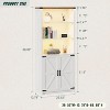 Fredees White Tall Bookcase with Doors & Shelves, Farmhouse Bookcase with LED Lights & Storage Cabinet for Bedroom and Living Room - 2 of 4