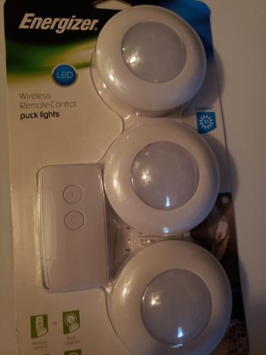 Energizer 3pk Led Puck Cabinet Lights Wireless With Remote White : Target