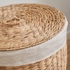 Ludmilla Round Tall Water Hyacinth Woven Wicker Laundry Hamper with Lid - 3 of 4