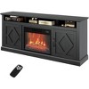 Coolmee Farmhouse Electric Fireplace TV Stand for TVs up to 65 inch, 23 inch Remote Control Fireplace, Plenty of Storage, Sliding Barn Doors - 2 of 4