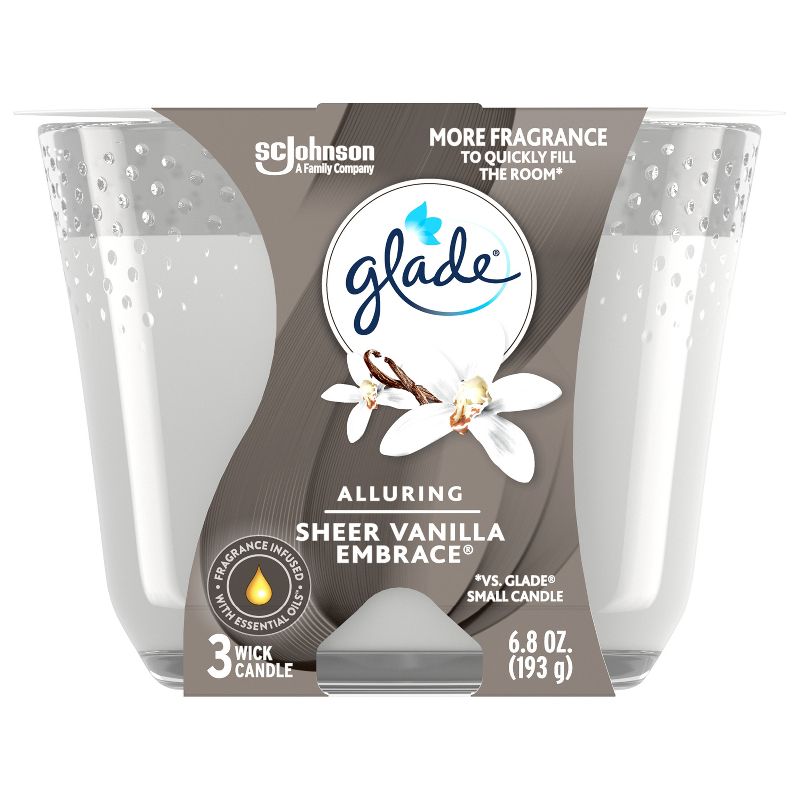 Glade 3 Wick Candles Sheer Vanilla Embrace - 6.8oz, 5 of 17