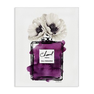 Stupell Industries Glam Perfume Purple Watercolor Effect Flower Blossom Canvas Wall Art - 1 of 4