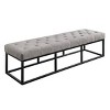 Danes Tufted Bench with Iron Legs - Finch - image 4 of 4