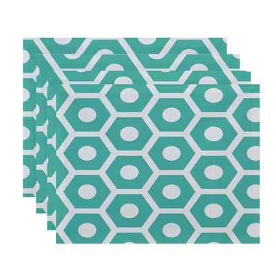 4pk Honeycomb Placemats Teal - e by design