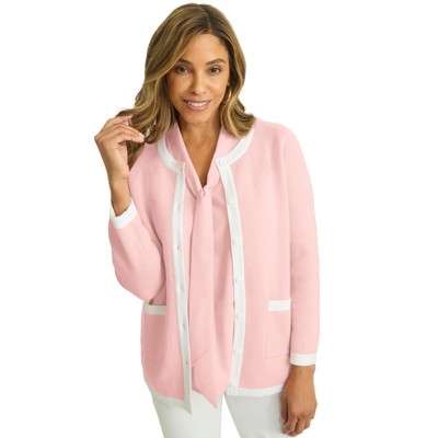 Jessica London Women's Plus Size Tipped Boxy Cardigan