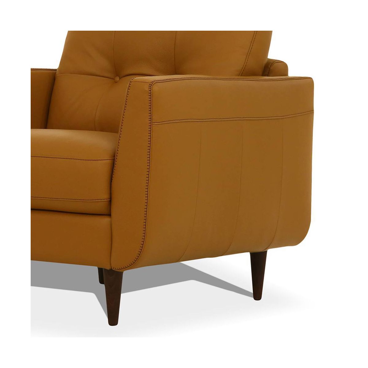 35" Radwan Chair Camel Leather - Acme Furniture: Button-Tufted, Wood Legs, No Assembly Required - thumbnail 6