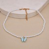 Boersma Elegant White Pearl Choker Necklace – Small Round Pearl Butterfly Pendant, Fashion Jewelry for Women, Wedding & Party Accessories - 3 of 4