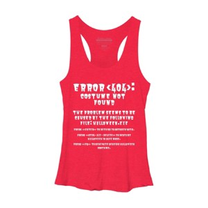 Women's Design By Humans Halloween Error 404 Costume Not Found Apparel, Funny Geeky By khaledned99 Racerback Tank Top - 1 of 3