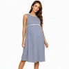 Anna-Kaci Women’s Maternity Sleeveless Stripe Midi Dress with Soft Stretch Knit Fabric and Flattering Empire Waist - 3 of 4