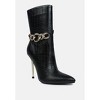 Nicole Croc Patterned High Heeled Ankle Boots Women - 3 of 4
