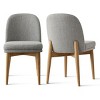 Upholstered Linen Dining Chairs with Solid Wood Legs, Modern Armless Fabric Chairs for Dining Room or Kitchen Table-Maison Boucle - 4 of 4