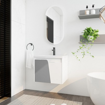 Bathroom Vanity With Sink Combo Wall Mounted Cabinet Set, Modern Design Float Mounting Cabinet Bathroom Vanity With Sink
