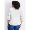 Avenue Women's Plus Size Eyelet Trim Bell Sleeve Scoopneck Tee - 3 of 4