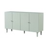58.1"W Elegant Sideboard with Adjustable Shelves and Sleek Metal Handles, 4-Door Storage Cabinet with Wavy Pattern Doors - ModernLuxe - 4 of 4
