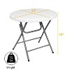 32" Versatile Folding Table Round Granite Plastic Table - 2 of 4