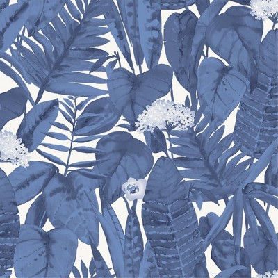 Tempaper Tropical Peel and Stick Wallpaper Raspberry Blue