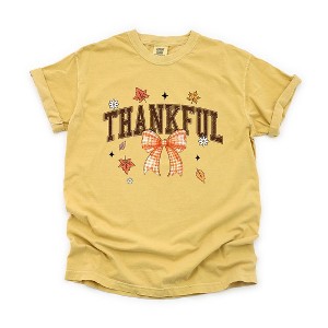 Simply Sage Market Women's Coquette Thankful Short Sleeve Garment Dyed Tee - 1 of 4