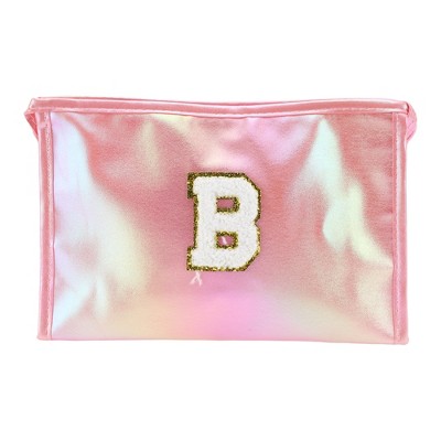 Unique Bargains Women's Letter B Makeup Bag Pink 1 Pc