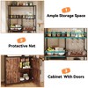 Tall Bar Cabinet 70.8" Bakers Rack with Cabinet Large Microwave Stand with Glass Holder - 3 of 4