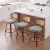 KTMBDW Swivel Bar Stools, 26" Upholstered Counter Height Bar Stools with Back and Walnut Wood Legs, Barstools for Kitchen Counter - 2 of 4