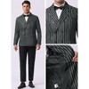 INSPIRE CHIC Men's Peak Lapel Double-Breasted Business Stripe Blazers - 4 of 4