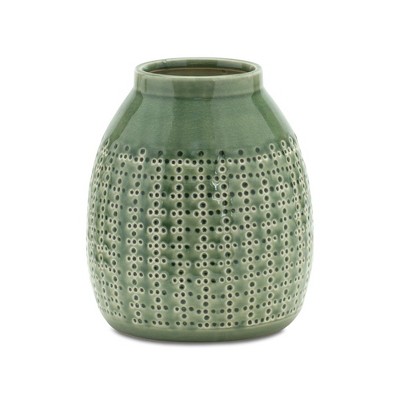 Melrose Punched Terracotta Vase 8"H