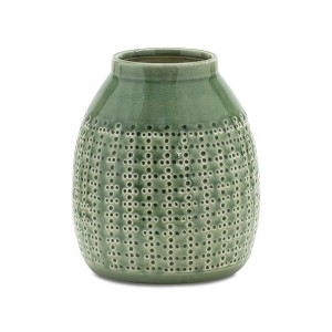 Punched Terra Cotta Vase 8"H - 1 of 2