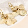 Boho Flower Layered Floral Leaf Drop Dangle Earring for Women,Metal CZ Gold Lightweight Flower Bohemian Gold Petal Exaggerated Jewelry Earring - 3 of 4