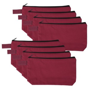 Unique Bargains Canvas Plain Zipper Toiletry Makeup Organizing Bags 8 Pcs - 1 of 4