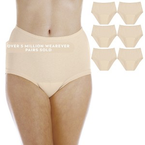 6-Pack Wearever Women's 100% Cotton Banded Leg Incontinence Panty Regular Absorbency - 1 of 4