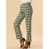 INSPIRE CHIC Women's Plaid Elastic Waist Casual Work Office Long Pants - 2 of 4