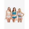 Comfort Choice Plus Size Full Coverage Stretch Cotton Color Block Brief 3-Pack - 4 of 4