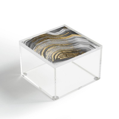 Marta Barragan Camarasa Abstract Paint Modern 4" x 4" Acrylic Box - Deny Designs