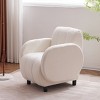 Modern Fabric Upholstered Armchair with Upholstered Reading Chair, Single Sofa, Living Room, Bedroom, Bed, Office Lounge Club Chair-Cuddlewood - 2 of 4