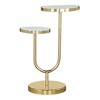 HomeRoots 22" White And Gold Marble And Iron Two Tier Round End Table - 4 of 4