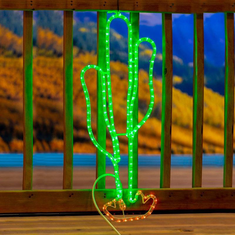 Novelty Lights 29" Green Cactus LED Rope Light Motif, 2 of 5