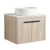 NicBex Floating Bathroom Vanity with 4 Styles Ceramic Basin,Bathroom Sink Vanity with Soft Close Doors,Bathroom Sink Cabinet for Bathroom,Oak - 2 of 4