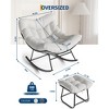 Oversized Lounge Chair with Footrest, Outdoor Papasan Rocking Chair with Ottoman and Sturdy Metal Frame - 2 of 4