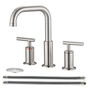 PAGED Bathroom Faucets 8 Inch Widespread Bathroom Sink Faucet Double Handle Vanity Basin Faucet with Pop Up Drain - 1 of 4