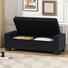 VYNXARIA 50" Textured Fabric Ottoman Bench: Rectangular Design with Hinged Lid for Seating, Footrest & Hidden Storage,Dark Blue - 2 of 4