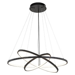 C Cattleya Modern 3-Light Tiered Integrated LED Rings Chandelier - 1 of 4