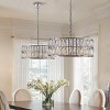 BAOURE 18" Black Modern Crystal Drum Chandelier, 6-Light Pendant Lighting Fixture with Metal Frame for Living Room, Dining Room, and Bedroom - 3 of 4
